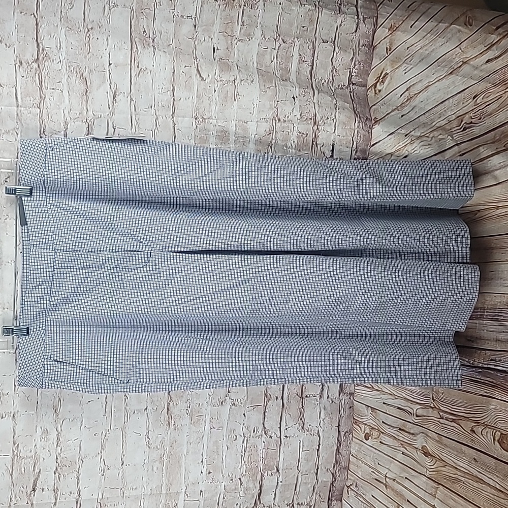 Worthington Wide Leg Pants in Light Blue Gingham